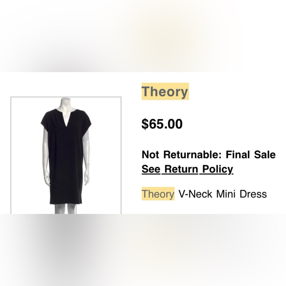 Theory Classic Black Dress